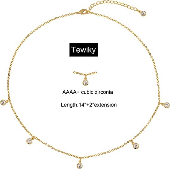 Dainty Cubic Zirconia Chain Necklace