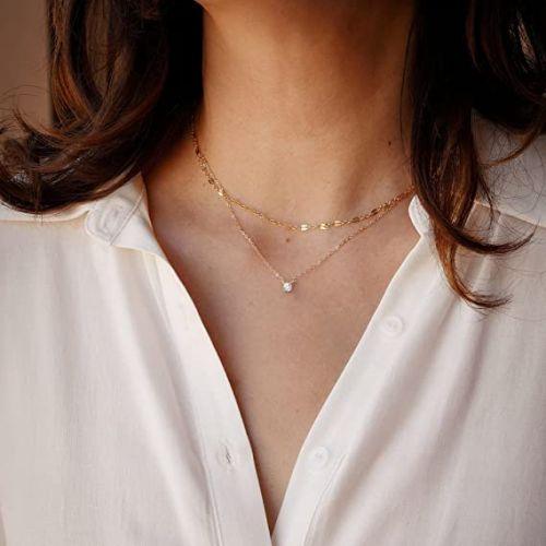 Layered CZ Chain Necklace