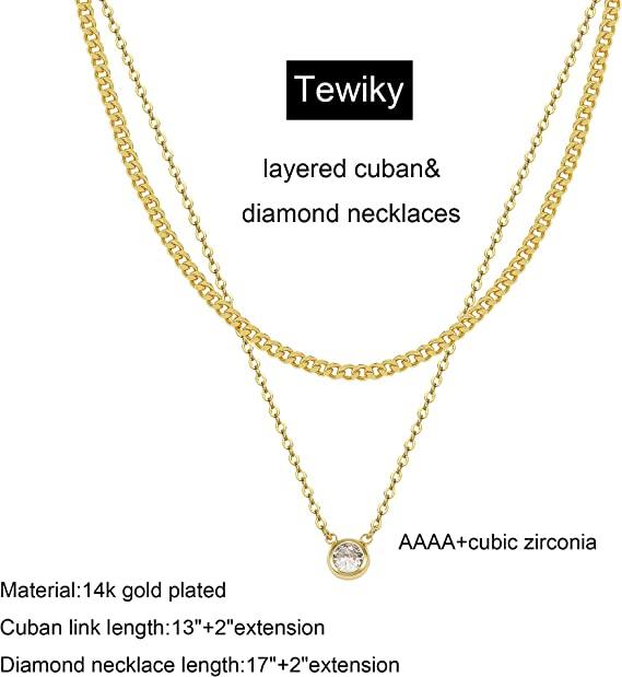 Layered CZ with Cuban Chain Necklace