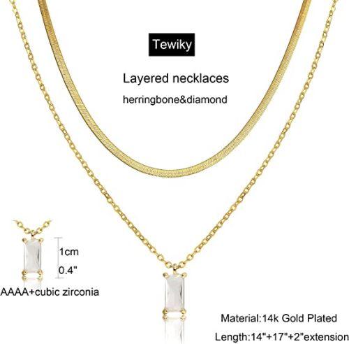 Layered Emerald CZ Pendant Necklace