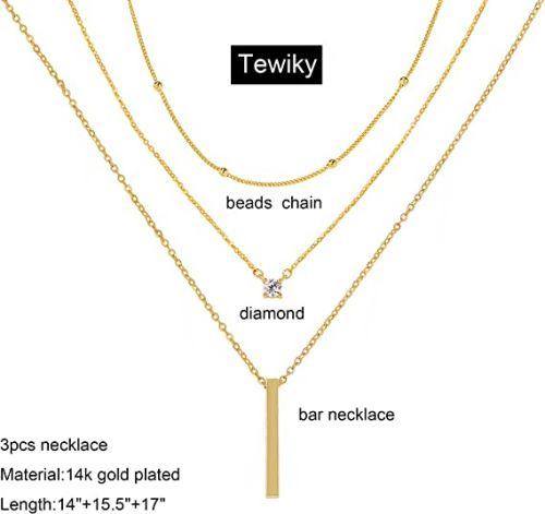 Multi Layer CZ with Bar Necklace