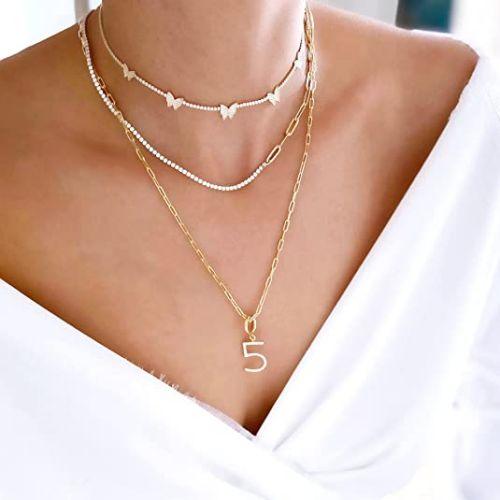 CZ Diamond Butterfly Choker Necklace