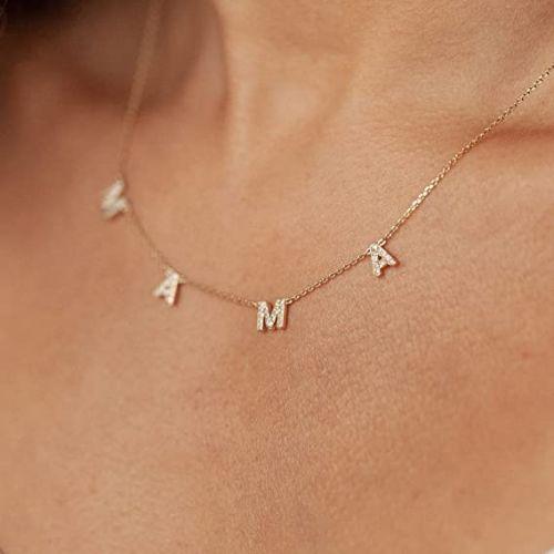 CZ MAMA Letter Necklace