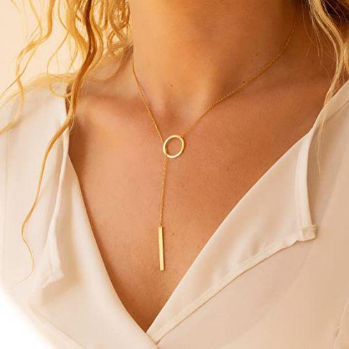 Circle Bar Y Necklace