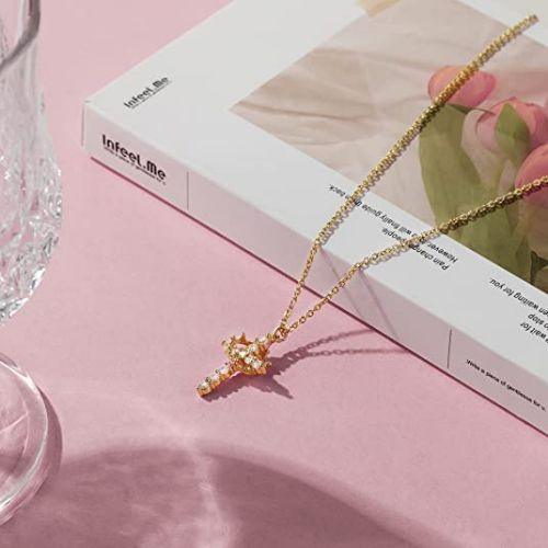 Crown with Cross Pendant Necklace