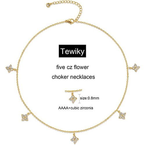 Dainty Cross CZ Choker Necklace