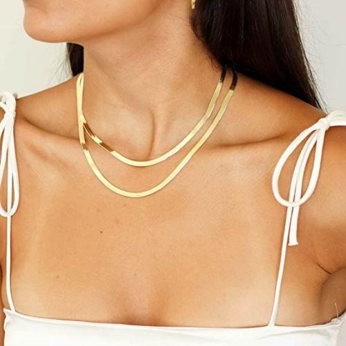 Layered 5mm Flat Snake Necklace