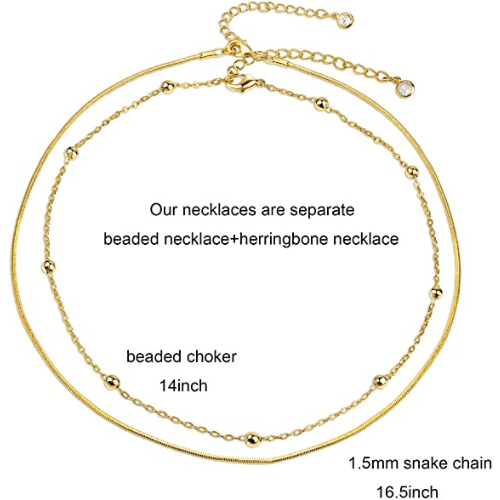Layered Beaded Chain Necklace