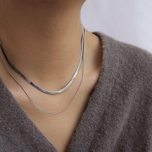 Layered Flat Snake Necklace