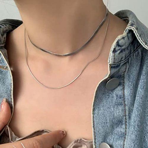 Layered Flat Snake Necklace