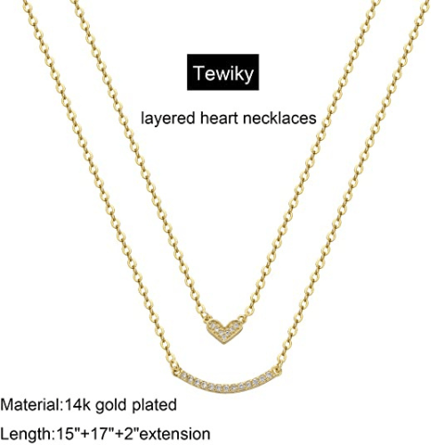 Layered Heart Choker with Curved Bar Necklace