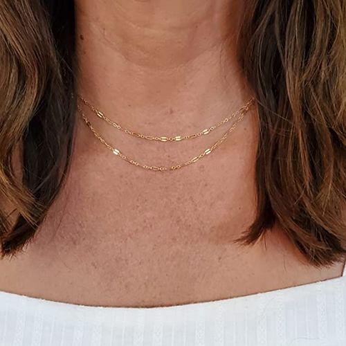 Layered Lips Chain Necklace