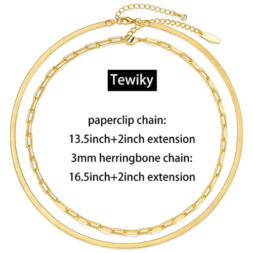 Layered Paperclip Choker with Herringbone Necklace