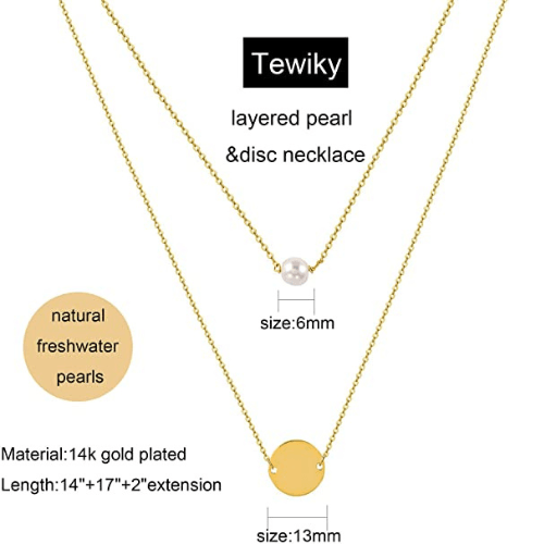 Layered Pearl & Disc Necklace