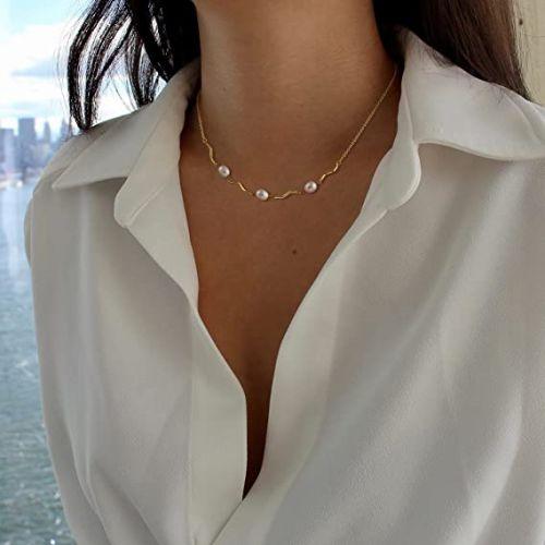 Pearl Bar Choker Necklace