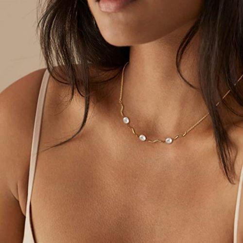Pearl Bar Choker Necklace