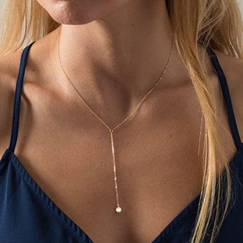 Pearl Y Necklace