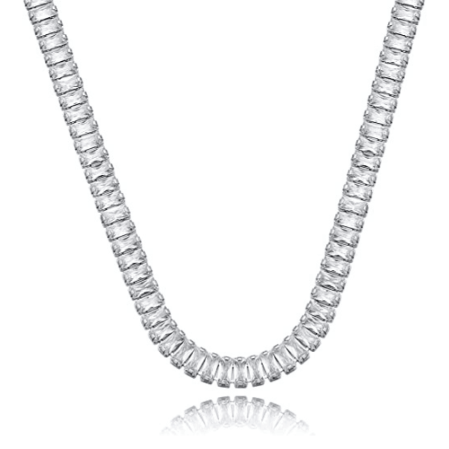 Rectangle CZ Tennis Choker Necklace