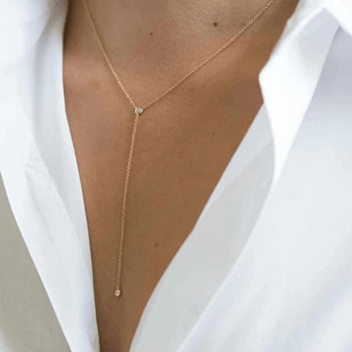 Simple CZ Y Necklace