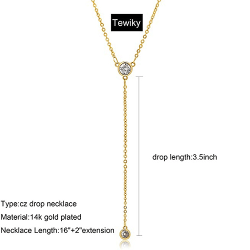 Simple CZ Y Necklace