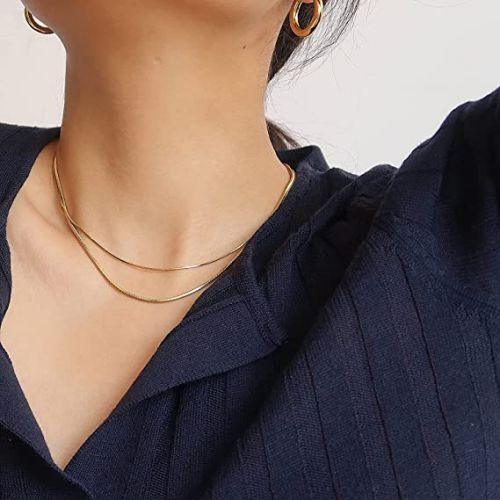 Simple Flat Snake Chain Necklace