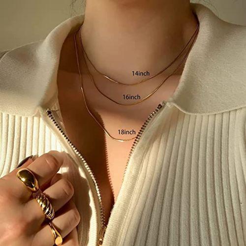 Simple Flat Snake Chain Necklace