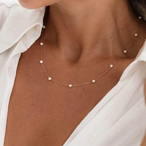 Simple Pearl Choker Necklace