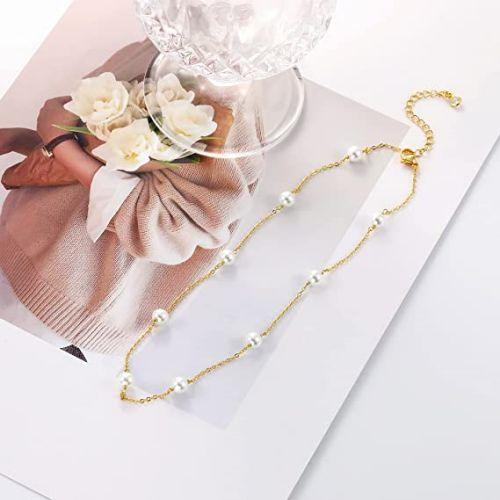 Simple Pearl Choker Necklace