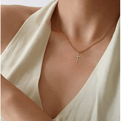 Sparking Cross CZ Pendant Necklace