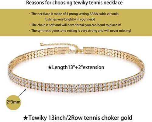 Sparking Rhinestone Double Layer Tennis Necklaces