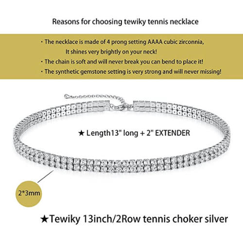 Sparking Rhinestone Double Layer Tennis Necklaces