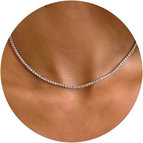 Sparking Rhinestone Double Layer Tennis Necklaces