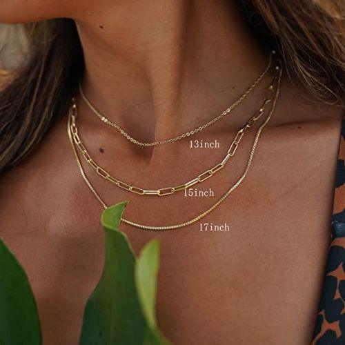 Stackable Box & Paperclip & Cable Chain Necklaces