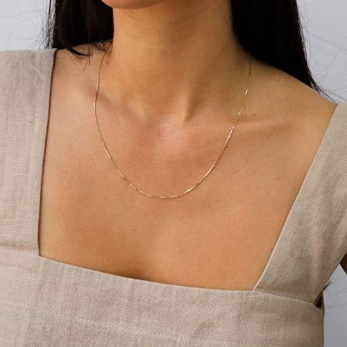 Thin Box Chain Necklace
