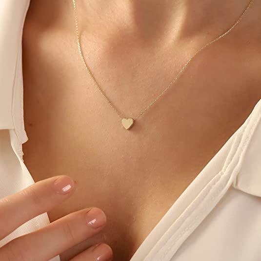 Tiny Heart Charm Chain Necklace