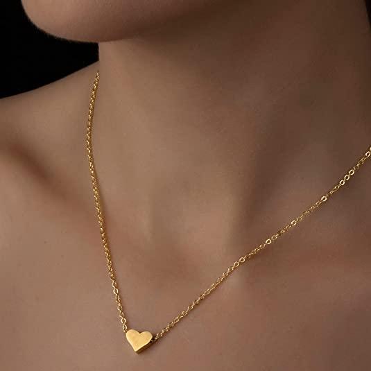 Tiny Heart Charm Chain Necklace