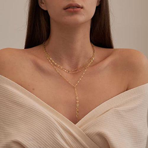 Triple Chain Y Necklace