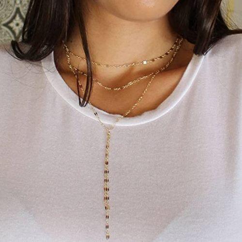Triple Chain Y Necklace