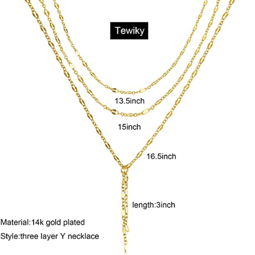 Triple Chain Y Necklace