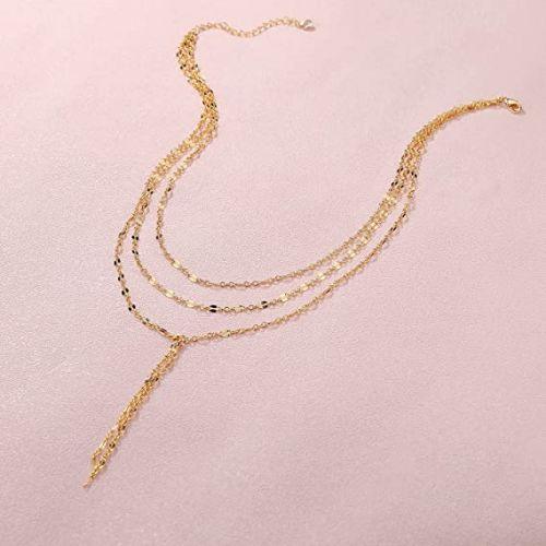 Triple Chain Y Necklace