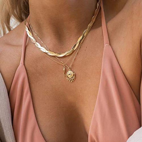 Twist Herringbone Snake Chain Necklace
