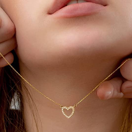 Tiny CZ Heart Necklace