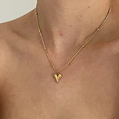 Beads Chain Heart Necklace