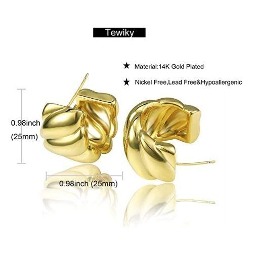 Chunky Thick Hoop Earrings