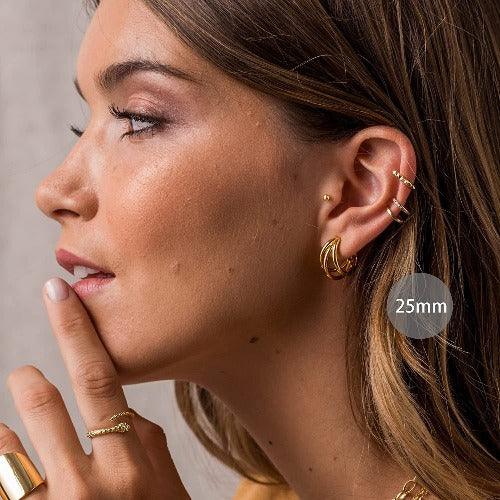 Fashion Chunky Triple Hoop Earrings