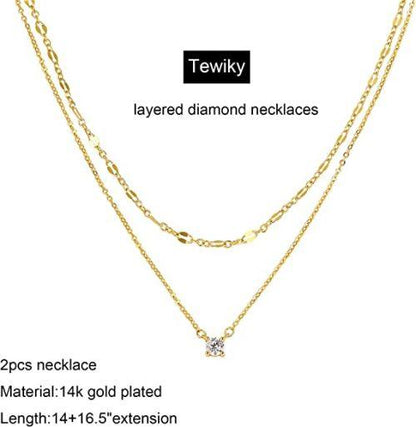 Layered CZ Chain Necklace