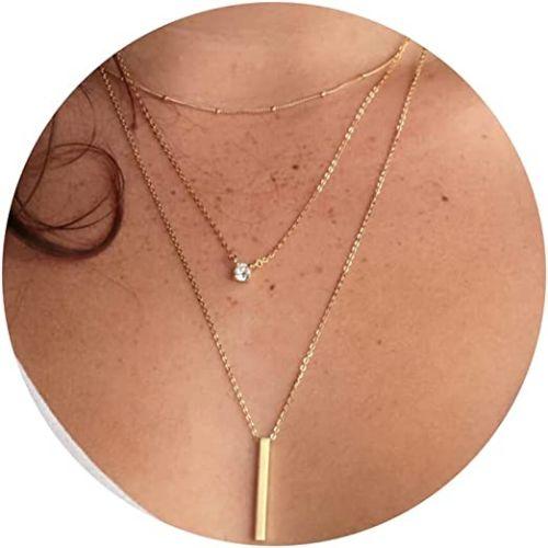 Multi Layer CZ with Bar Necklace
