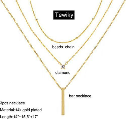 Multi Layer CZ with Bar Necklace