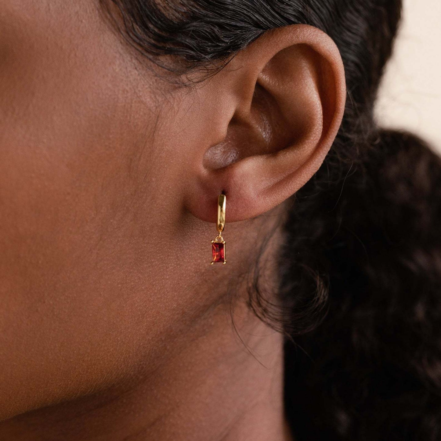 Bella Birthstone Huggies Earrings