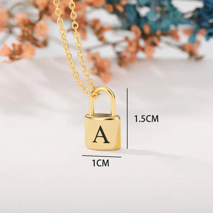 Ellie® Initial Love Lock 18k Gold Necklace